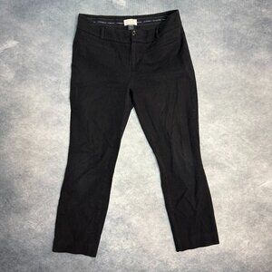 Anthropologie The Essential Slim Trouser Pants Womens 8 Black Mid Rise Zip Fly